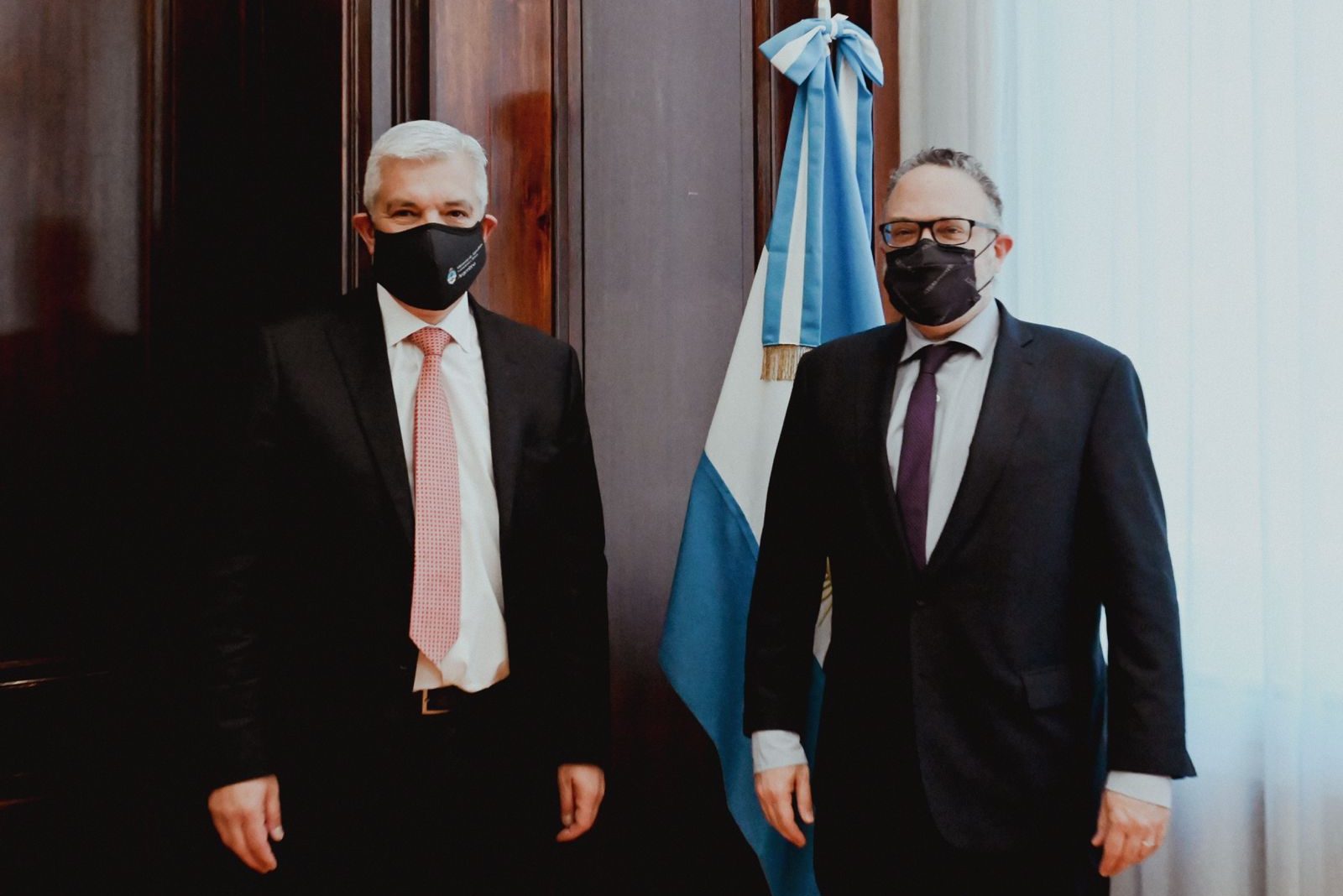 Julián Domínguez -izq.- y Matías Kulfas, durante su primera reunión. Foto: Twitter Julián Domínguez.